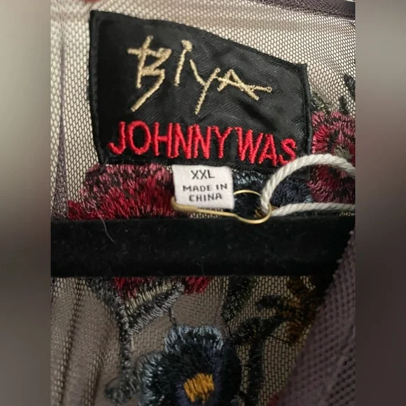 Johnny Was, Eleir printed mesh Maxi Dress Size XXL Floral Sleeveless Embroiderd - Picture 5 of 11